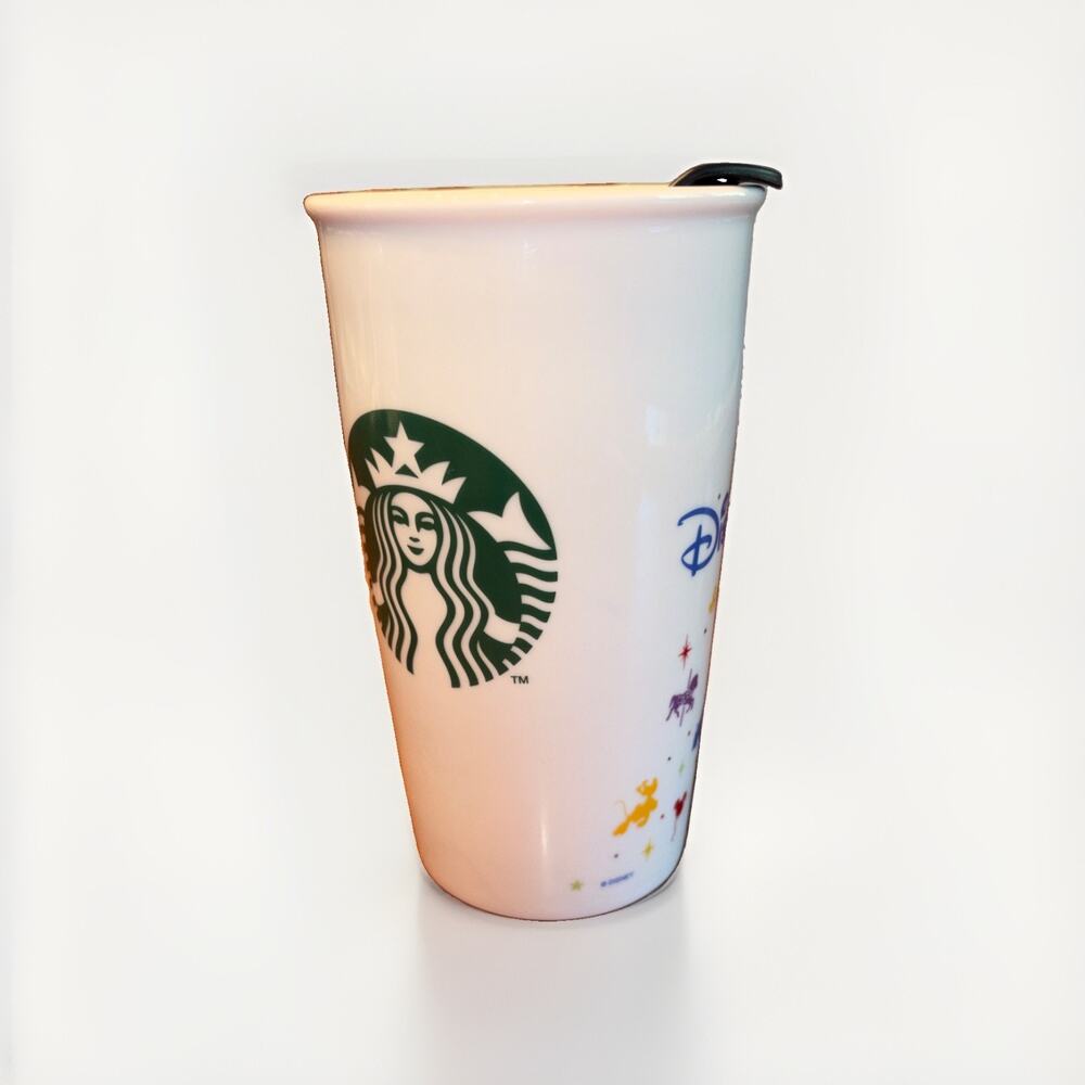 Disney Parks Starbucks Mickey 12 Oz Ceramic Tumbler Travel Coffee Cup 2015